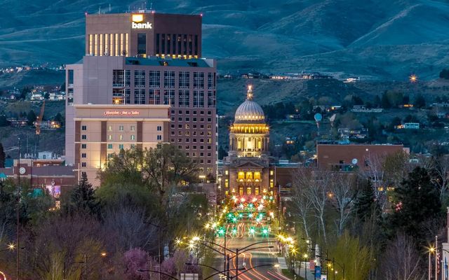 Boise Idaho at night.